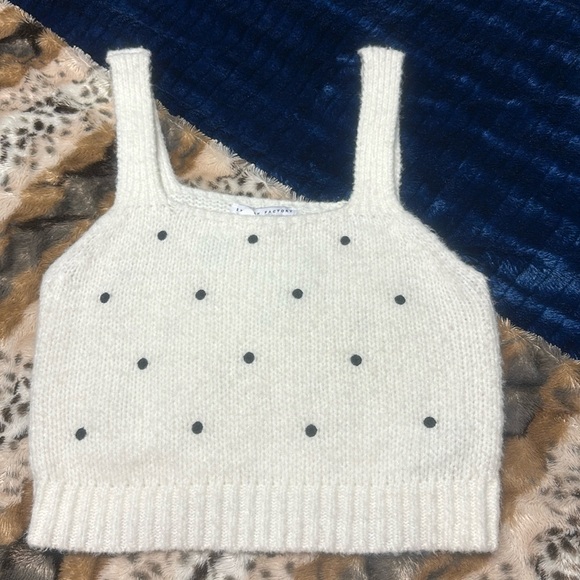 NEW English Factory Polka Dot Soft Sweater Tank Vest - Picture 2 of 7